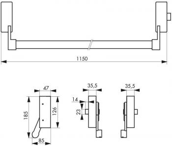 Broasca antipanica D-CROSS 1 punct lateral reversibila lacuita alb 