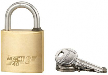 Lacat de exterior Mach 3 40 mm 2 chei alama lustruita 