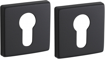 Pereche de rozete 50x50 cu profil de cilindru finisaj negru mat THIRARD 
