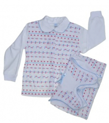 Pijama 2 piese salopeta si bluza pentru baieti Koala K847AL Alb 