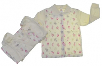 Pijama 2 piese salopeta si bluza pentru fete Koala K847 Galben 