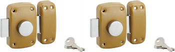 Set 2 broaste aplicate cu buton chei si cilindru 23 x 45 mm Serruprix 
