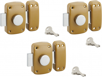 Set 3 broaste aplicate cu buton chei si cilindru 23 x 45 mm Serruprix 