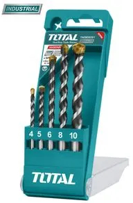 Set burghie pentru beton Total Industrial - 5 buc - TOTAL - SET BURGHIE PENTRU BETON 5 BUC INDUSTRIAL 
