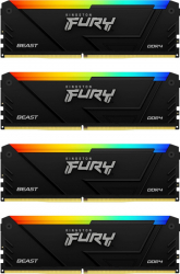 Memorie Kingston FURY Beast RGB 128GB DDR4 3600MHz CL18 Quad Channel Kit 