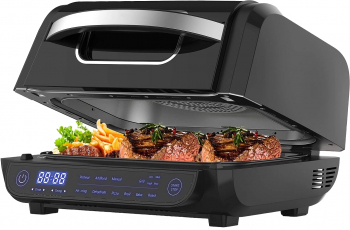 Friteuza grill cu aer cald 6 Litri Airfry 1700 W cu reglare temperatura 50º -230º C si 8 moduri de gatire presetate butoane LED cu 