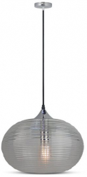 Pendul tavan cu glob de sticla fara bec E27 330 x 380 x baza 100 mm 