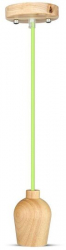 Pendul tavan Lemn cablu verde 1 m fara bec E27 73 x 102 x 100 mm 