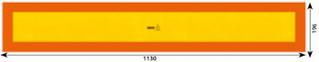 Placa Reflectorizanta Galben Rosu Fluorescent 1130X196 Mm 