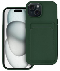 Husa Silicon Compatibila cu Apple iPhone 15 Plus Forcell Card Case Verde 
