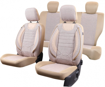 Huse scaune auto cu insertii de piele ecologica DACIA SANDERO 2009-2012 BANCHETA FRACTIONATA 