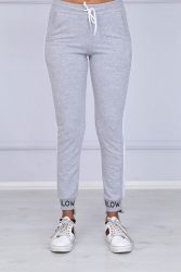 Pantaloni trening Blow din bumbac gri cu dungi albe Gri deschis XS 
