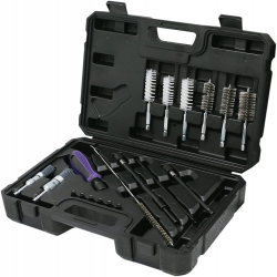 Set de perii pentru curatare scaune injector 19 piese cu tije de prelungire si cutie de depozitare si transport 