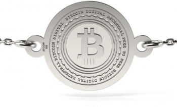 Bratara cu lantisor din argint model Bitcoin 