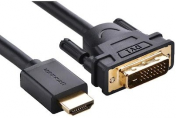 CABLU video Ugreen HD106 HDMI T la DVI 24+1 60 Hz conectori auriti 1 5m braided negru 11150
