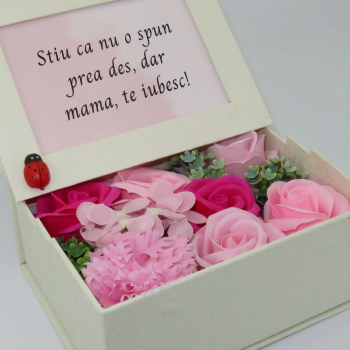 Aranjament cu flori de sapun Mama - te iubesc - ILIF202056 - 23h Events 