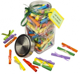 Borcan 100 Motive Te Iubesc mesaje-sul impodobite cu fundite cadou iubit a multicolor - YODB1924 - 23h Events 