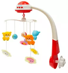 Carusel muzical cu proiectie BabyMix 914926 Rosu 