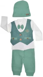 Compleu 3 piese bluza pantaloni si caciula pentru baieti Ozce CM010823-2-68 Verde 