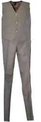 Costum elegant din 3 piese pentru baieti LA Kids LK0108-146 Maro 