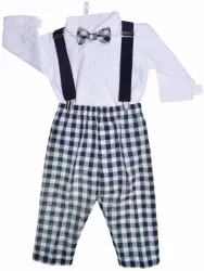 Costum elegant din 4 piese pentru baieti Christopher Baby Club 6673 Bleumarin 