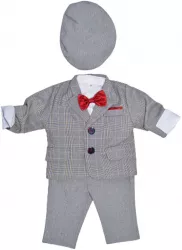Costum elegant din 5 piese pentru baieti Krasnal C101123 Gri 