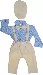 Costum elegant din 5 piese pentru baieti Micul Vip C030623-3 Crem 