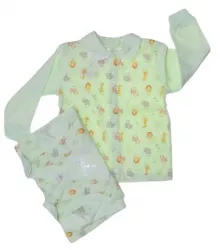 Pijama 2 piese salopeta si bluza pentru baieti Koala K847V Verde 