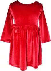 Rochie eleganta din catifea cu maneca lunga pentru fete LULU DESIGN 081123-17-74 Rosu 