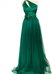 Rochie versatila lunga cu tulle verde satin domnisoare de onoare ACD204003 - 23h Events 