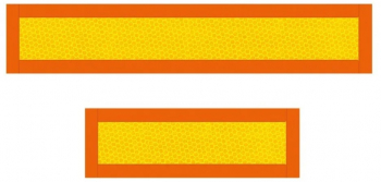 Set 2 Placute Reflectorizante Galben Rosu Fluorescent 500X100 Mm Aluminiu 