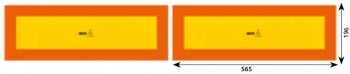 Set 2 Placute Reflectorizante Galben Rosu Fluorescent 565X196 Mm Aluminiu 