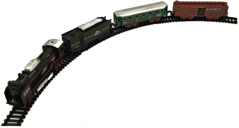 Set Circuit Tren Electric cu lumini Locomotiva si 3 vagoane 18 Piese Multicolor 
