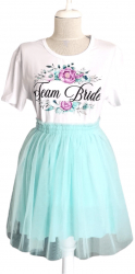 Set fusta cu 2 straturi de tulle scurta si tricou domnisoare de onoare - ACD303039 - 23h Events 