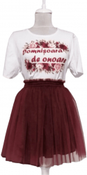 Set fusta cu 2 straturi de tulle scurta si tricou domnisoare de onoare - ACD303040 - 23h Events 