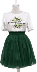 Set fusta cu 2 straturi de tulle scurta si tricou domnisoare de onoare - ACD303041 - 23h Events 
