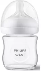 Biberon din sticla cu tetina din silicon ca sanul mamei 125 ml Philips Natural Response SCY930 01A Alb 
