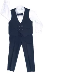 Costum elegant din 4 piese pentru baieti LA Kids 1770-B-98 Bleumarin 