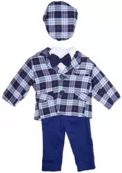 Costum elegant din 5 piese pentru baieti Micul Vip 030323-ALS Albastru 