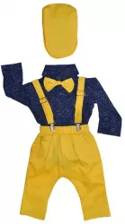Costum elegant din 5 piese pentru baieti Micul Vip C030623-1 Galben 
