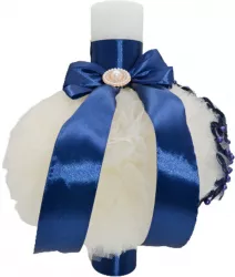 Lumanare eleganta pentru botez 32 x 18 cm Mini Bimbi 090323-B Bleumarin 