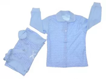 Pijama 2 piese salopeta si bluza pentru baieti Koala K847A Albastru 
