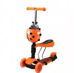 Trotineta 2 in 1 cu scaun si maner multifunctionala reglabila RCO PC616-B Portocaliu 