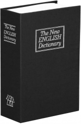 Caseta valorica tip carte ENGLISH mare 240x155x55 mm negru cheie 