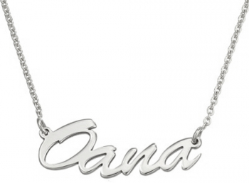 Colier din aur alb cu nume Oana 
