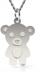 Colier din aur alb model Teddy Bear 