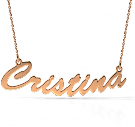Colier din aur roz cu nume Cristina 