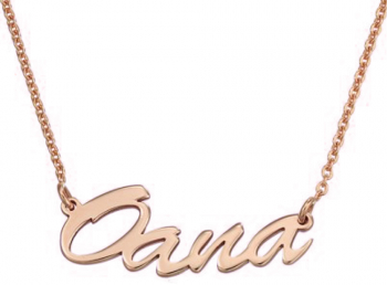 Colier din aur roz cu nume Oana 