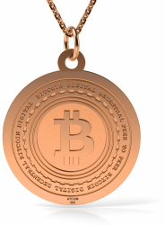 Colier din aur roz model Bitcoin 