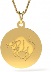 Lantisor cu pandantiv din aur galben model Taur 